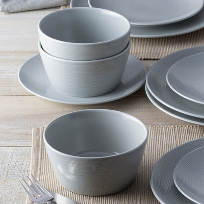 Noritake Colorscapes Swirl 12-Piece Coupe Dinneware Set, Service For 4